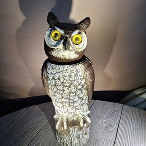 Decoy Scarecrow Brown and Cream Owl Bobble Head Mold